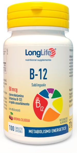 LONGLIFE B12 50MCG SUBL 100CPR